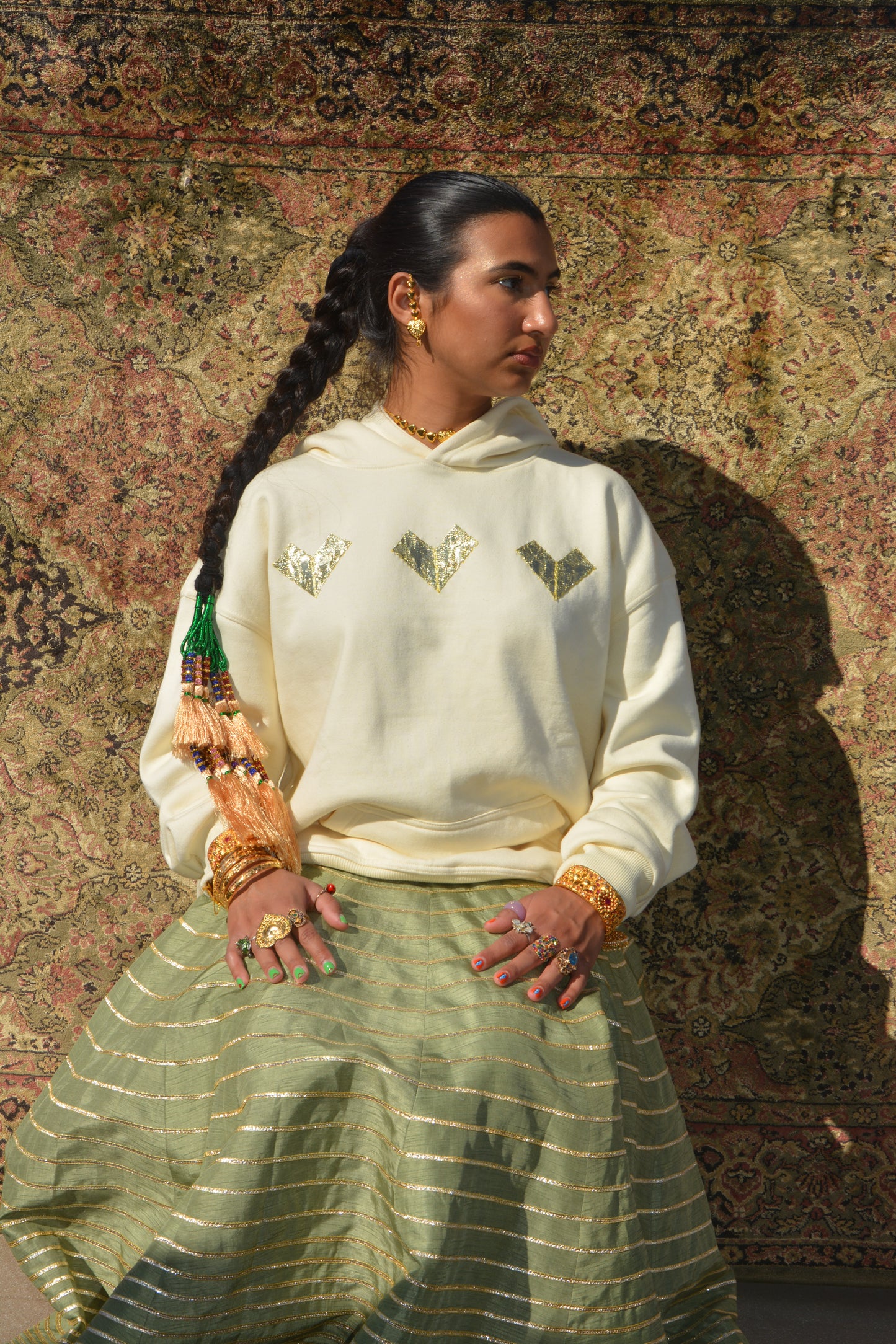 Pardesi Hoodie in Cream